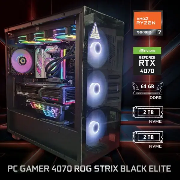 PC Gamer 4070 Rog Strix Black Elite - Bulltech Store