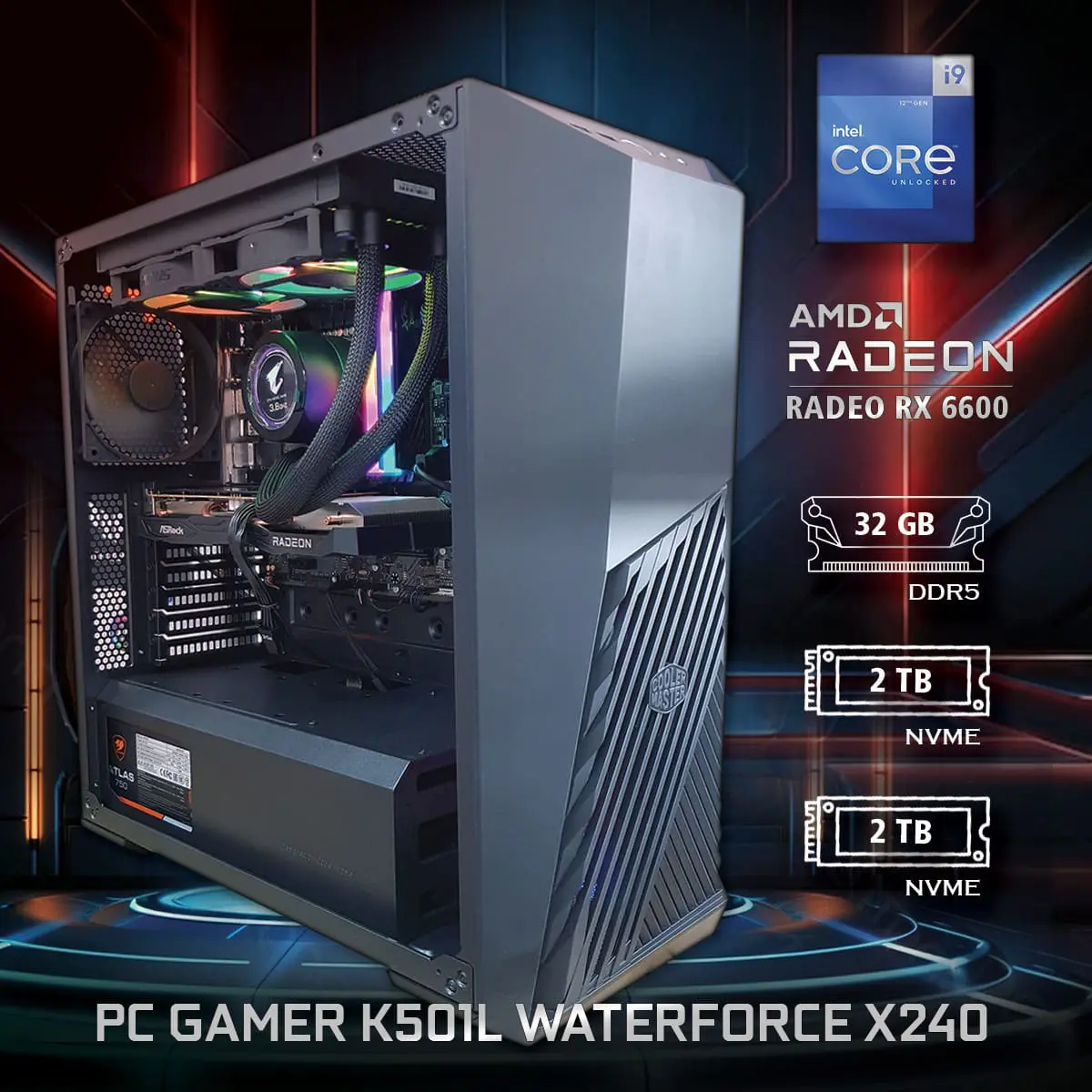 PC Gamer K501L Waterforce X240 -ASSEMBLED PRO COMPUTER - Bulltech Store