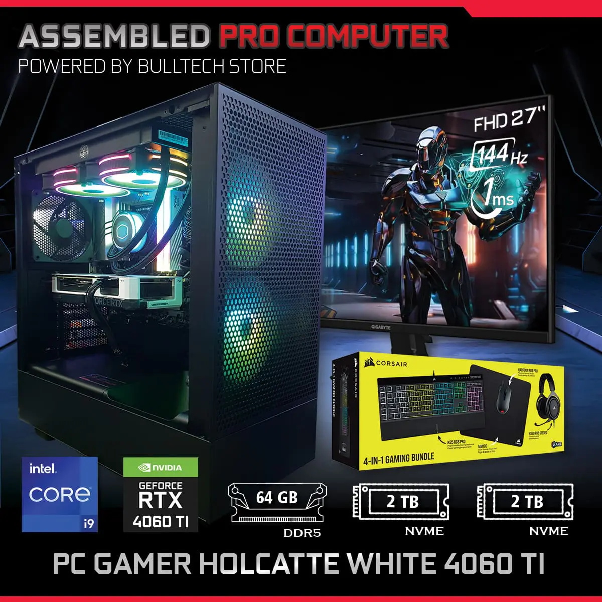 PC Gamer Holcatte white 4060 Ti - Computadoras Gamer en Ciudad de México