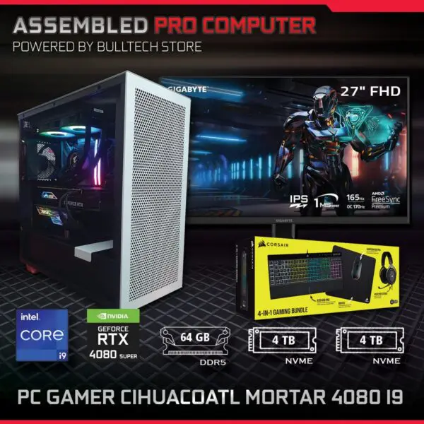 PC Gamer Cihuacoatl Mortar 4080 i9 - ASSEMBLED PRO COMPUTER - Bulltech Store