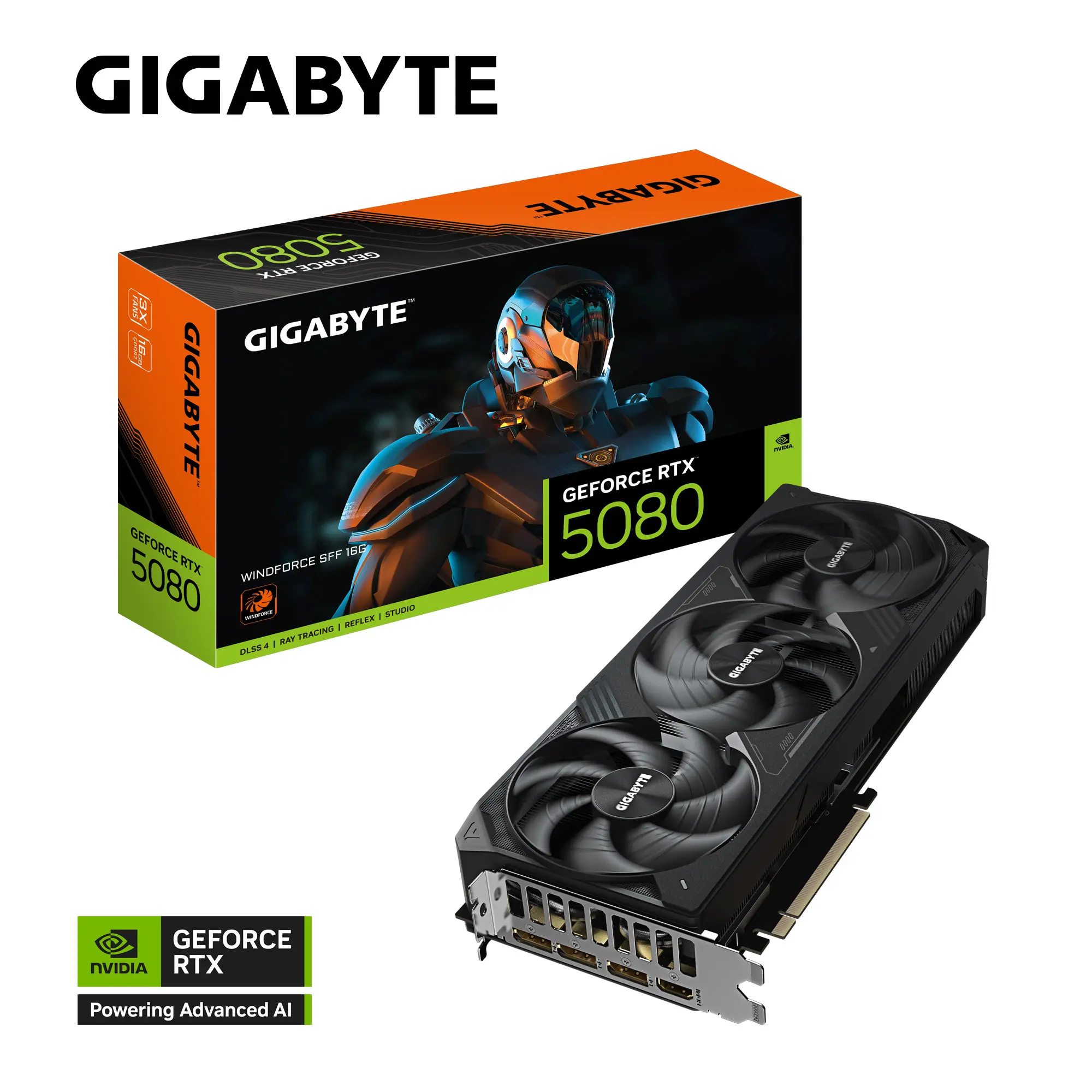Tarjeta de Video GIGABYTE GeForce RTX™ 5080 WINDFORCE SFF 16G - ASSEMBLED PRO COMPUTER - Bulltech Store - Tienda en CDMX