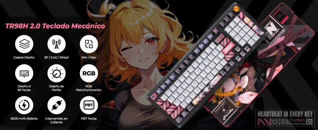 Teclado Mecánico Gamer Anime TERPORT HARUKA