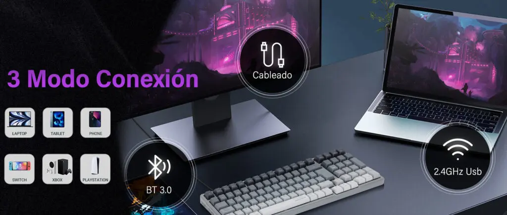 Teclado Gamer Mecánico Inalámbrico Terport TR9N