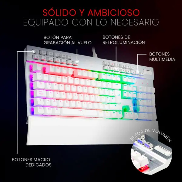 Teclado Gamer Redragon Yama K550 Blanco - Bulltech Store - Tienda en CDMX