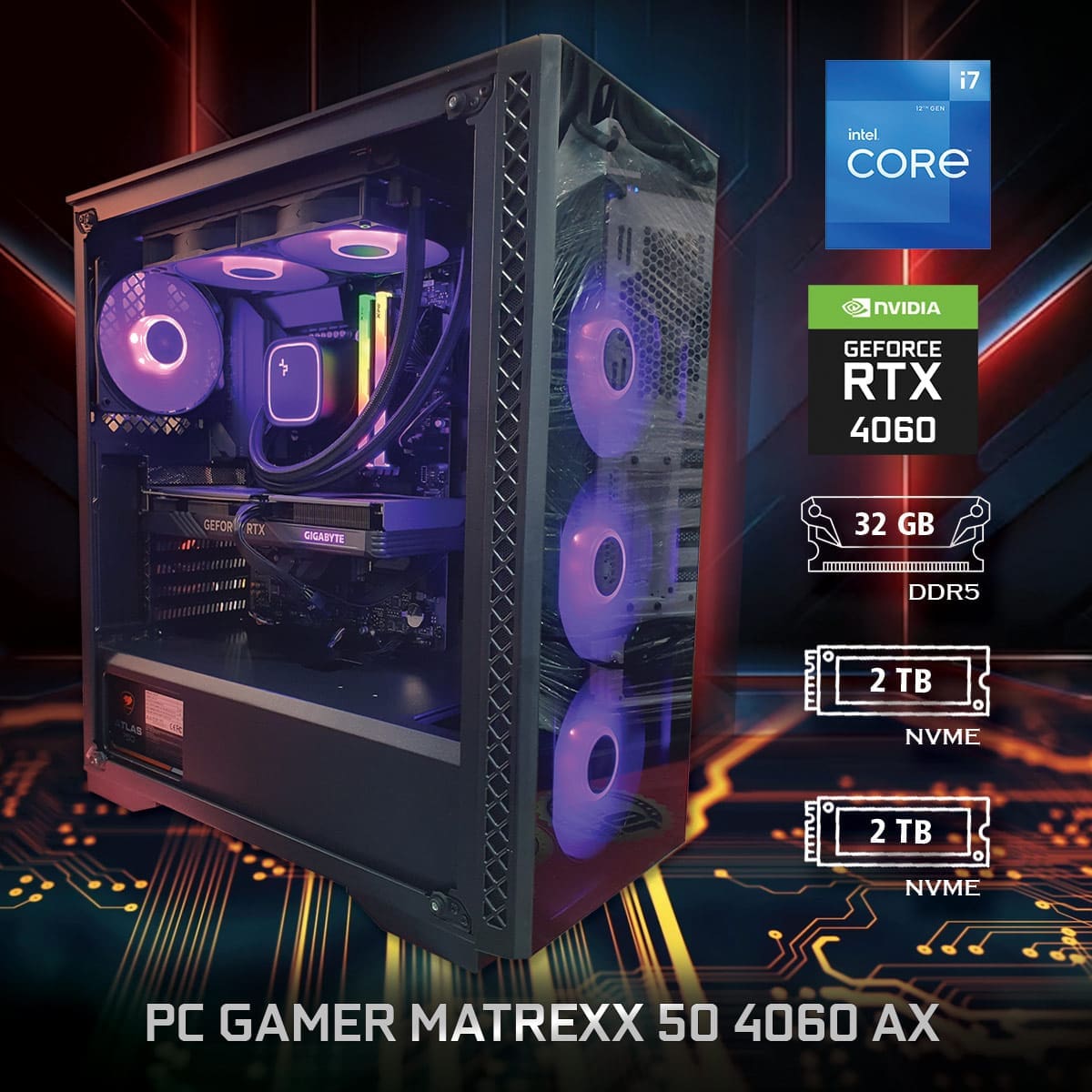 PC Gamer NV RTX4060 5950X -ASSEMBLED PRO COMPUTER - Bulltech Store