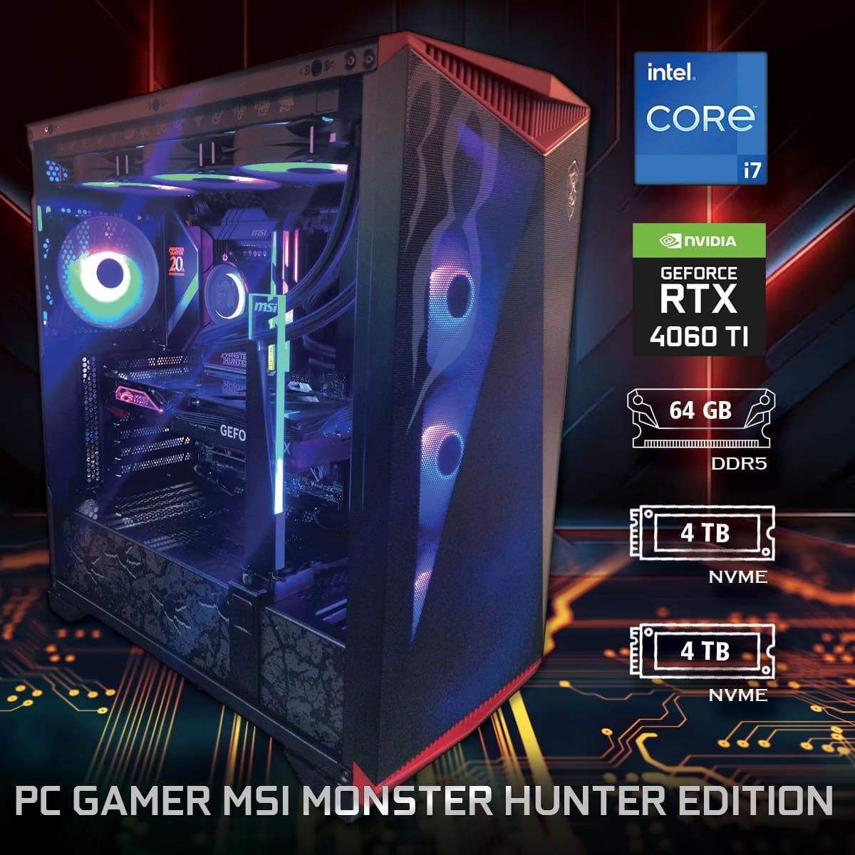 PC Gamer MSI MONSTER HUNTER Edition -ASSEMBLED PRO COMPUTER - Bulltech Store