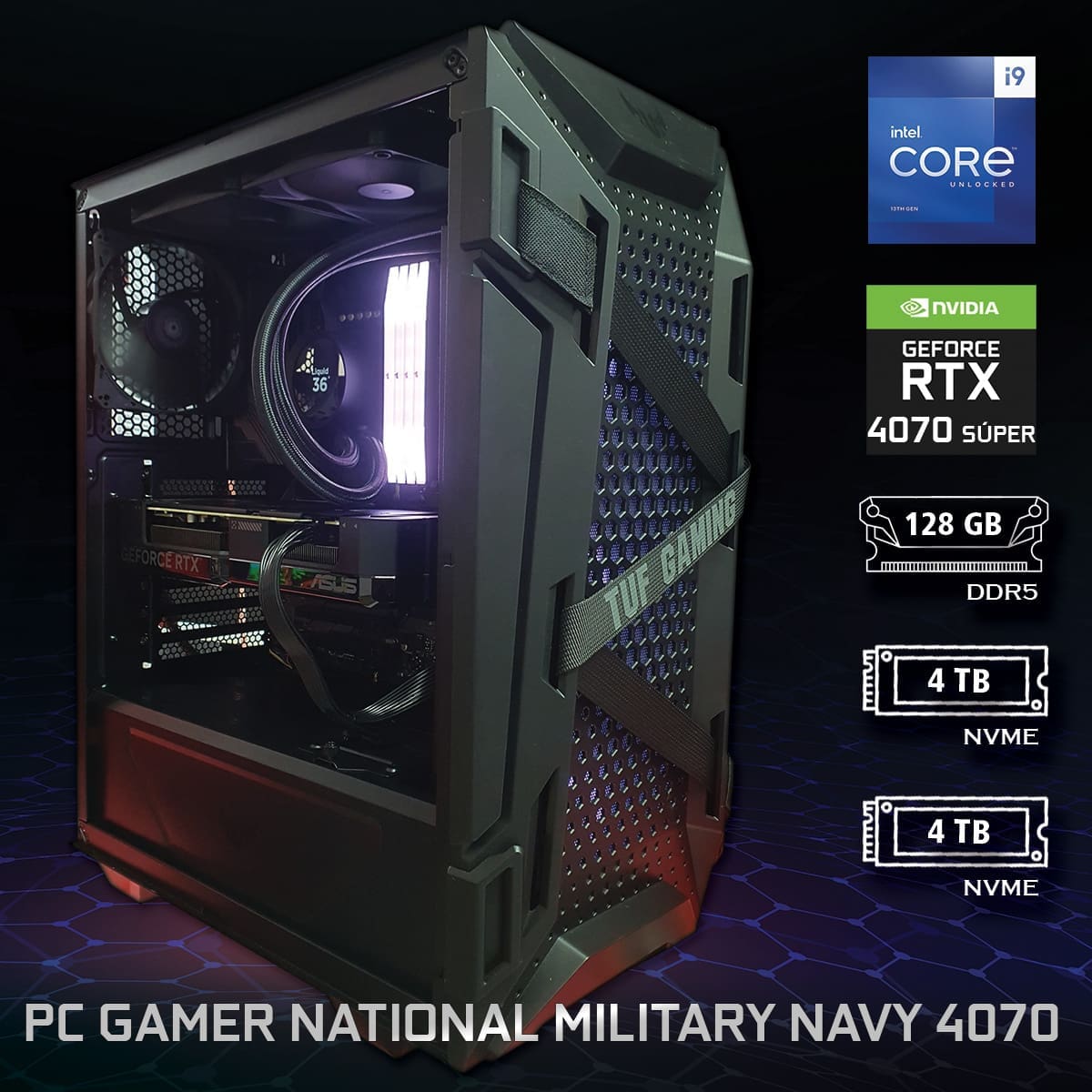 PC Gamer National Military Navy 4070 - ASSEMBLED PRO COMPUTER - Bulltech Store