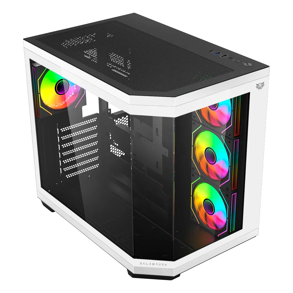 Gabinete Balam Rush Tank Master 9600 TB Negro y Blanco - ASSEMBLED PRO COMPUTER - Bulltech Store - Tienda en CDMX
